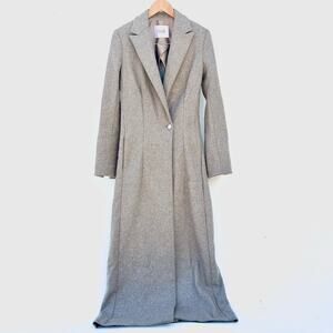 Galvan London Wool Cashmere Designer Long Trench Boyfriend Coat Long Grey Gray 4